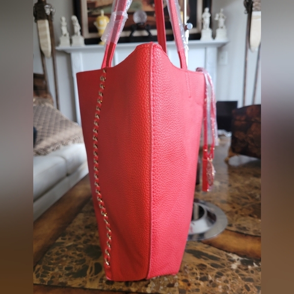 Badgley Mischka Red Vegan Tote Bag - Picture 4 of 8